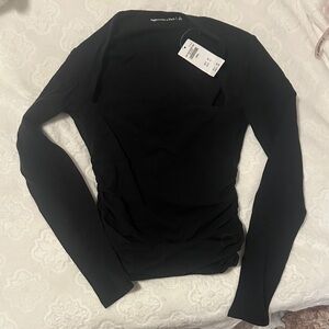 A&F Black Long Sleeve Fitted Top